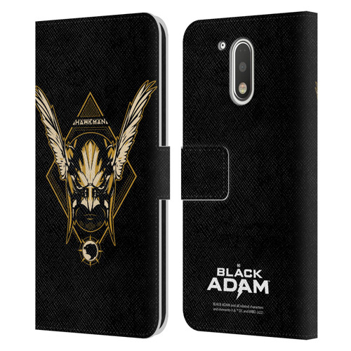 Black Adam Graphics Hawkman Leather Book Wallet Case Cover For Motorola Moto G41