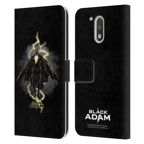 Black Adam Graphics Lightning Leather Book Wallet Case Cover For Motorola Moto G41