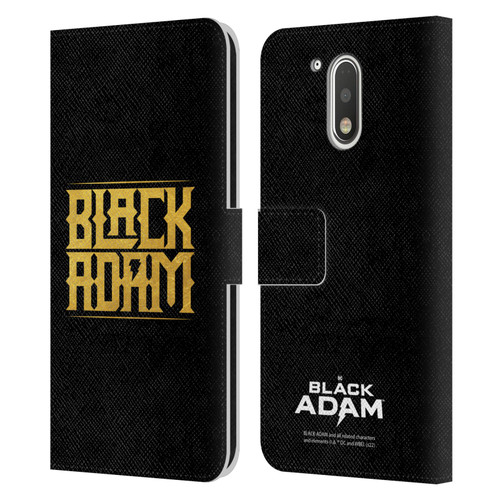 Black Adam Graphics Logotype Leather Book Wallet Case Cover For Motorola Moto G41