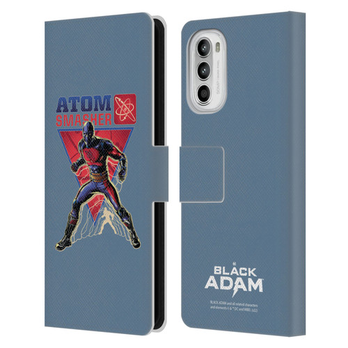 Black Adam Graphics Atom Smasher Leather Book Wallet Case Cover For Motorola Moto G52