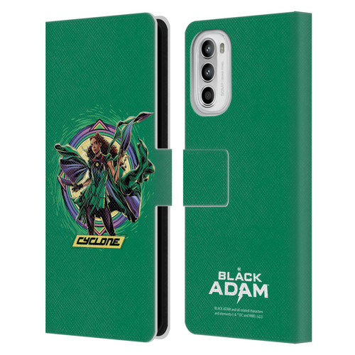Black Adam Graphics Cyclone Leather Book Wallet Case Cover For Motorola Moto G52