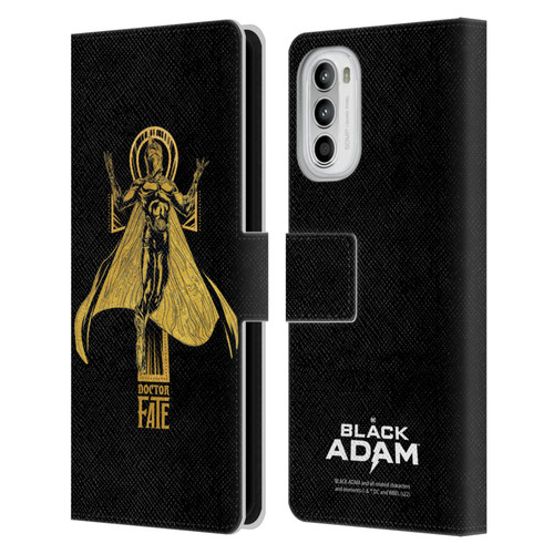 Black Adam Graphics Doctor Fate Leather Book Wallet Case Cover For Motorola Moto G52