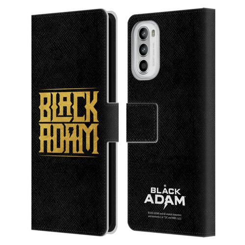 Black Adam Graphics Logotype Leather Book Wallet Case Cover For Motorola Moto G52