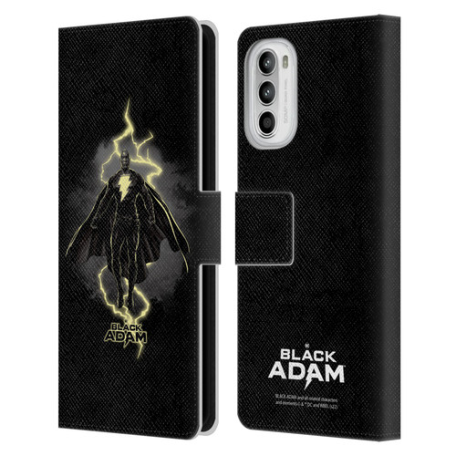 Black Adam Graphics Lightning Leather Book Wallet Case Cover For Motorola Moto G52