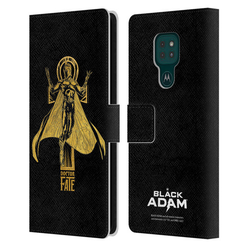 Black Adam Graphics Doctor Fate Leather Book Wallet Case Cover For Motorola Moto G9 Play