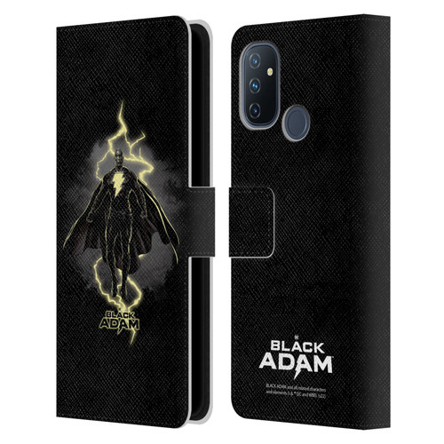 Black Adam Graphics Lightning Leather Book Wallet Case Cover For OnePlus Nord N100