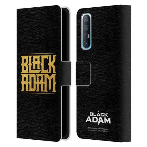 Black Adam Graphics Logotype Leather Book Wallet Case Cover For OPPO Find X2 Neo 5G