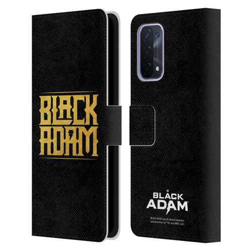 Black Adam Graphics Logotype Leather Book Wallet Case Cover For OPPO A54 5G