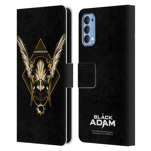 Black Adam Graphics Hawkman Leather Book Wallet Case Cover For OPPO Reno 4 5G