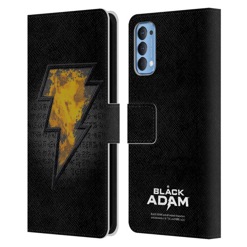 Black Adam Graphics Icon Leather Book Wallet Case Cover For OPPO Reno 4 5G