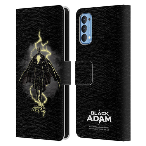 Black Adam Graphics Lightning Leather Book Wallet Case Cover For OPPO Reno 4 5G