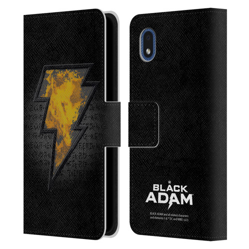 Black Adam Graphics Icon Leather Book Wallet Case Cover For Samsung Galaxy A01 Core (2020)