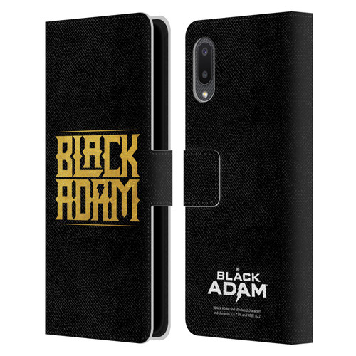 Black Adam Graphics Logotype Leather Book Wallet Case Cover For Samsung Galaxy A02/M02 (2021)