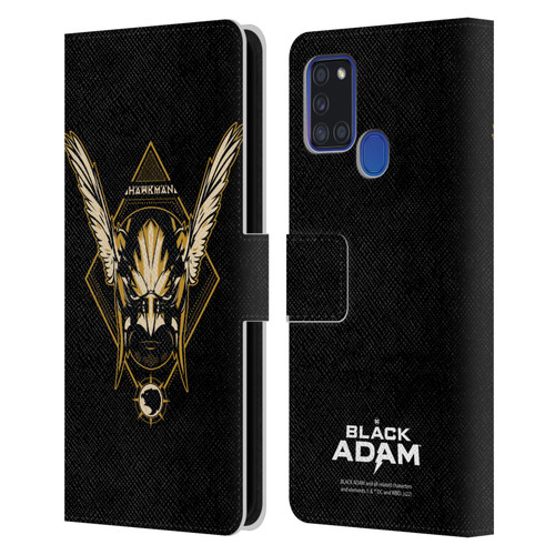 Black Adam Graphics Hawkman Leather Book Wallet Case Cover For Samsung Galaxy A21s (2020)