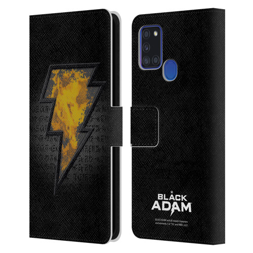 Black Adam Graphics Icon Leather Book Wallet Case Cover For Samsung Galaxy A21s (2020)