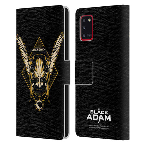 Black Adam Graphics Hawkman Leather Book Wallet Case Cover For Samsung Galaxy A31 (2020)