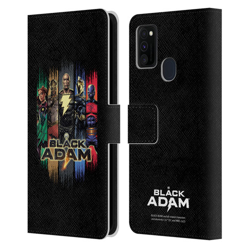 Black Adam Graphics Group Leather Book Wallet Case Cover For Samsung Galaxy M30s (2019)/M21 (2020)