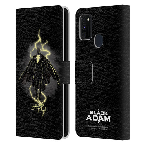Black Adam Graphics Lightning Leather Book Wallet Case Cover For Samsung Galaxy M30s (2019)/M21 (2020)