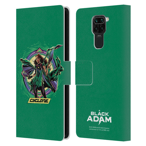 Black Adam Graphics Cyclone Leather Book Wallet Case Cover For Xiaomi Redmi Note 9 / Redmi 10X 4G