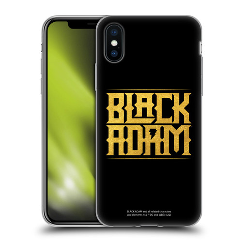 Black Adam Graphics Logotype Soft Gel Case for Apple iPhone X / iPhone XS