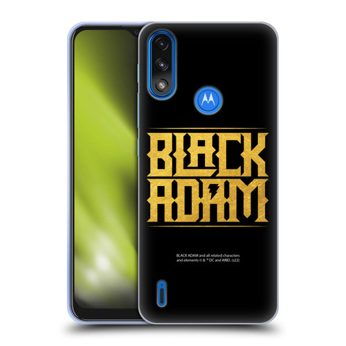 Black Adam Graphics Logotype Soft Gel Case for Motorola Moto E7 Power / Moto E7i Power