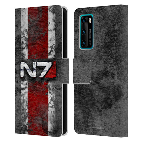 EA Bioware Mass Effect Graphics N7 Logo Distressed Leather Book Wallet Case Cover For Huawei P40 5G