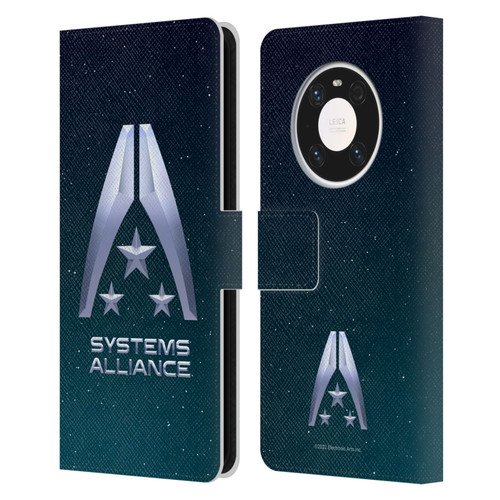 EA Bioware Mass Effect Graphics Systems Alliance Logo Leather Book Wallet Case Cover For Huawei Mate 40 Pro 5G