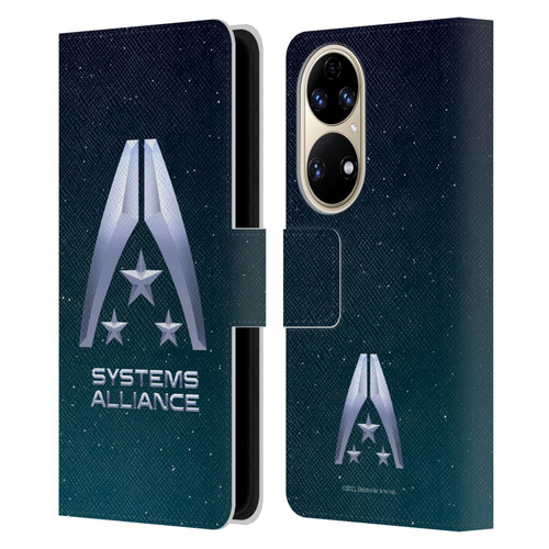 EA Bioware Mass Effect Graphics Systems Alliance Logo Leather Book Wallet Case Cover For Huawei P50