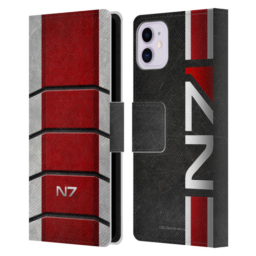 EA Bioware Mass Effect Graphics N7 Logo Armor Leather Book Wallet Case Cover For Apple iPhone 11