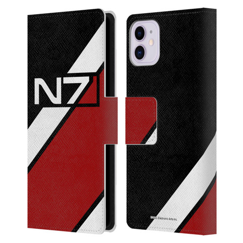 EA Bioware Mass Effect Graphics N7 Logo Stripes Leather Book Wallet Case Cover For Apple iPhone 11