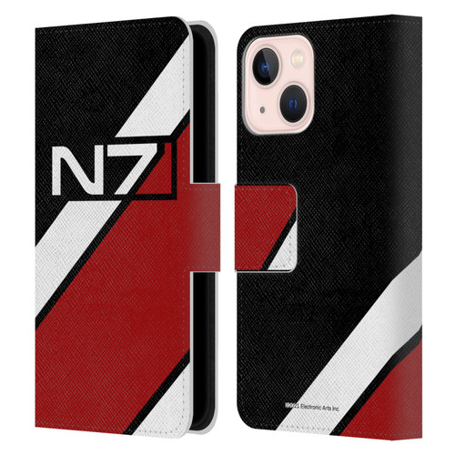 EA Bioware Mass Effect Graphics N7 Logo Stripes Leather Book Wallet Case Cover For Apple iPhone 13 Mini