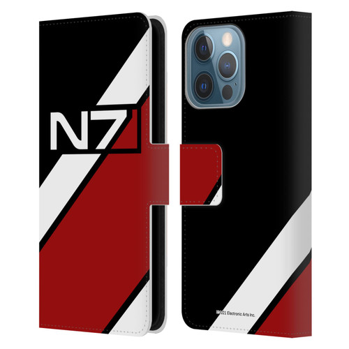 EA Bioware Mass Effect Graphics N7 Logo Stripes Leather Book Wallet Case Cover For Apple iPhone 13 Pro