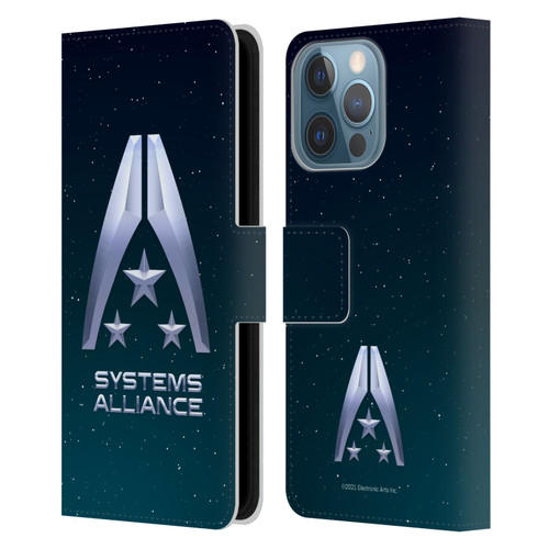 EA Bioware Mass Effect Graphics Systems Alliance Logo Leather Book Wallet Case Cover For Apple iPhone 13 Pro