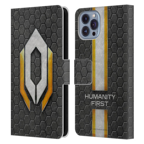 EA Bioware Mass Effect Graphics Cerberus Logo Leather Book Wallet Case Cover For Apple iPhone 14