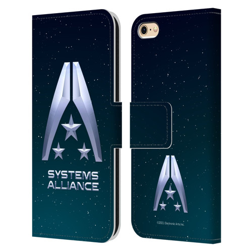 EA Bioware Mass Effect Graphics Systems Alliance Logo Leather Book Wallet Case Cover For Apple iPhone 6 / iPhone 6s