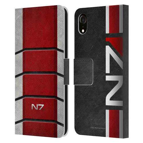 EA Bioware Mass Effect Graphics N7 Logo Armor Leather Book Wallet Case Cover For Apple iPhone XR
