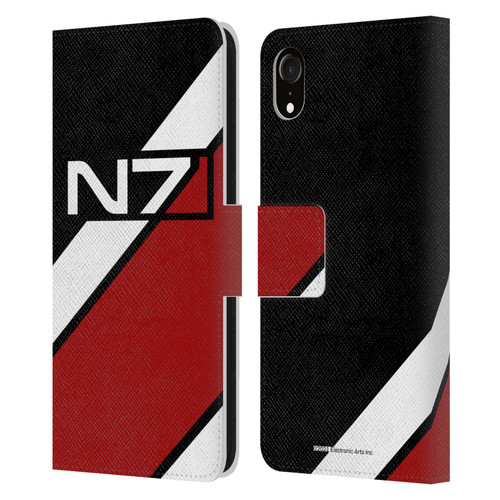 EA Bioware Mass Effect Graphics N7 Logo Stripes Leather Book Wallet Case Cover For Apple iPhone XR
