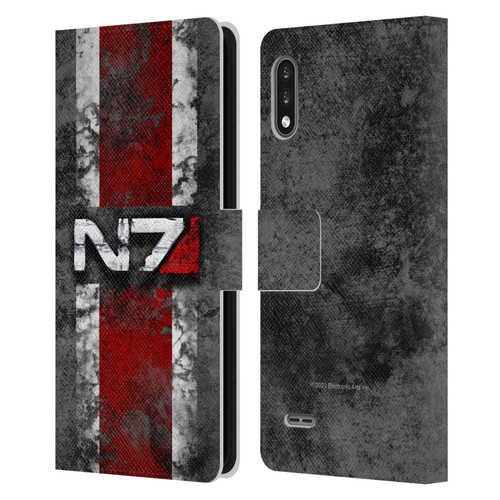 EA Bioware Mass Effect Graphics N7 Logo Distressed Leather Book Wallet Case Cover For LG K22