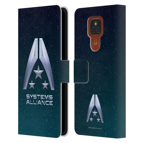 EA Bioware Mass Effect Graphics Systems Alliance Logo Leather Book Wallet Case Cover For Motorola Moto E7 Plus