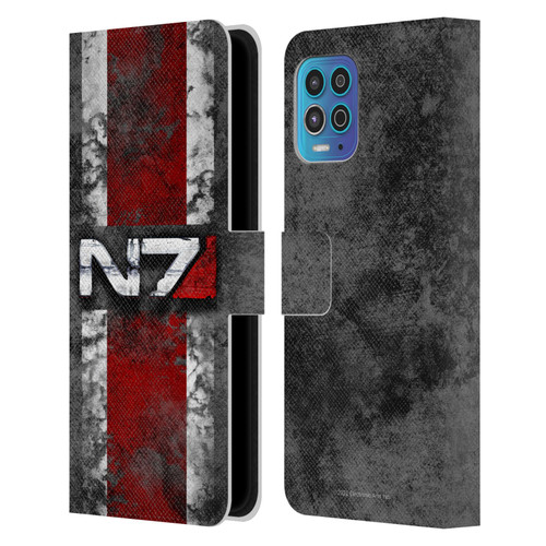 EA Bioware Mass Effect Graphics N7 Logo Distressed Leather Book Wallet Case Cover For Motorola Moto G100