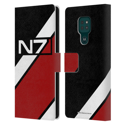 EA Bioware Mass Effect Graphics N7 Logo Stripes Leather Book Wallet Case Cover For Motorola Moto G9 Play