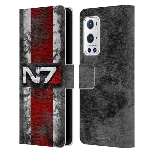 EA Bioware Mass Effect Graphics N7 Logo Distressed Leather Book Wallet Case Cover For OnePlus 9 Pro