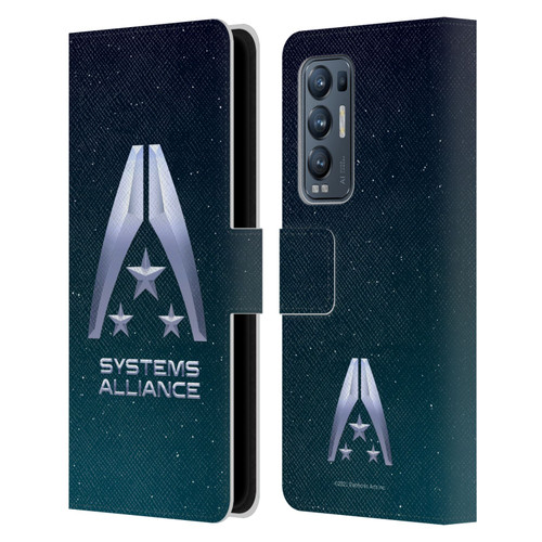 EA Bioware Mass Effect Graphics Systems Alliance Logo Leather Book Wallet Case Cover For OPPO Find X3 Neo / Reno5 Pro+ 5G