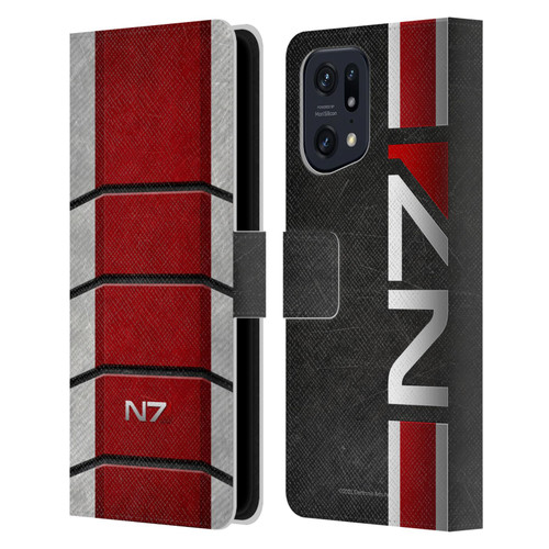 EA Bioware Mass Effect Graphics N7 Logo Armor Leather Book Wallet Case Cover For OPPO Find X5