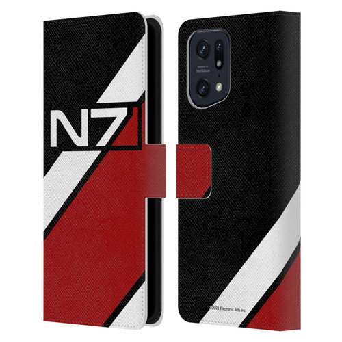 EA Bioware Mass Effect Graphics N7 Logo Stripes Leather Book Wallet Case Cover For OPPO Find X5