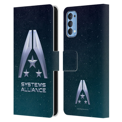 EA Bioware Mass Effect Graphics Systems Alliance Logo Leather Book Wallet Case Cover For OPPO Reno 4 5G