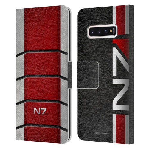 EA Bioware Mass Effect Graphics N7 Logo Armor Leather Book Wallet Case Cover For Samsung Galaxy S10