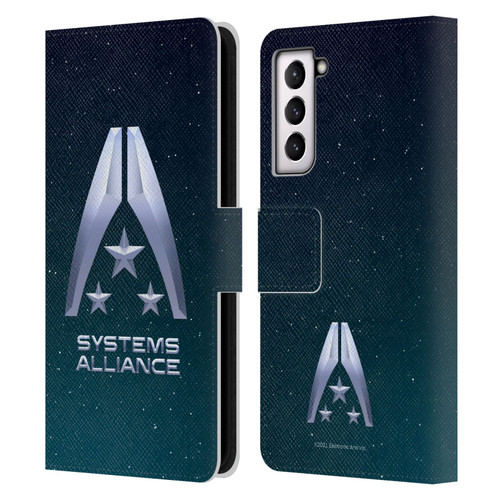 EA Bioware Mass Effect Graphics Systems Alliance Logo Leather Book Wallet Case Cover For Samsung Galaxy S21 FE 5G
