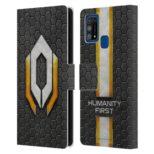 EA Bioware Mass Effect Graphics Cerberus Logo Leather Book Wallet Case Cover For Samsung Galaxy M31 (2020)