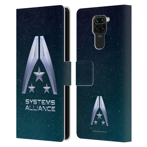 EA Bioware Mass Effect Graphics Systems Alliance Logo Leather Book Wallet Case Cover For Xiaomi Redmi Note 9 / Redmi 10X 4G